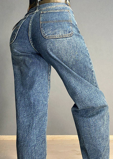 Джинсы женские Vanver 8252 skater jeans широкие с ремнем синие, синий, 26, 26, 70 см, 99 см Киев - изображение 2