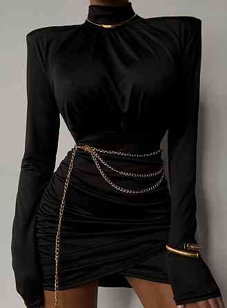 Стильне жіноче мініплаття з плічками трикотаж масло Чорний, 46/48 Одеса