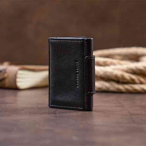 Візитниця для карток глянцева з натуральної шкіри GRANDE PELLE 11293 Чорна Київ