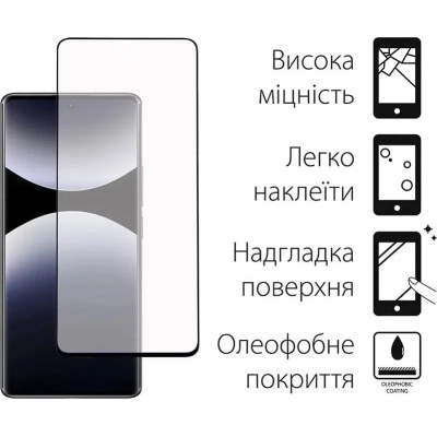 Скло захисне Dengos Full Glue Xiaomi Redmi Note 14 Pro 5G Black (TGFG-385) Вінниця - фото 2