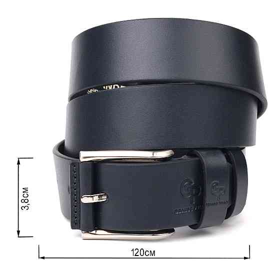 Идеальный ремень для мужчин из натуральной кожи Grande Pelle 21470 Синий Киев