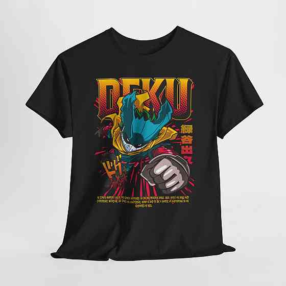 Футболка з аніме принтом Моя геройська академія оверсайз (S/M/L) Чорний AnimeJ0770 Дніпро