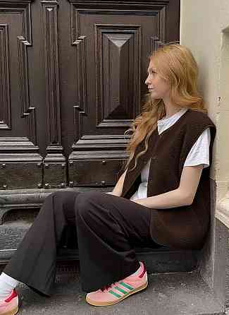 Жіноча стильна повсякденна тепла жилетка Коричневий Одеса