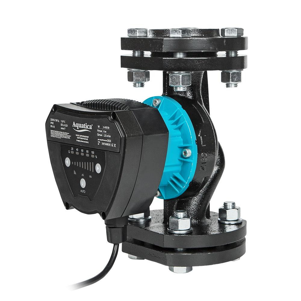 Насос циркуляційний енергозберігаючий фланц 6-90Вт Hmax 6м Qmax 125л/хв DN40 220мм + зворотний флан AQUATICA Рівне - фото 1