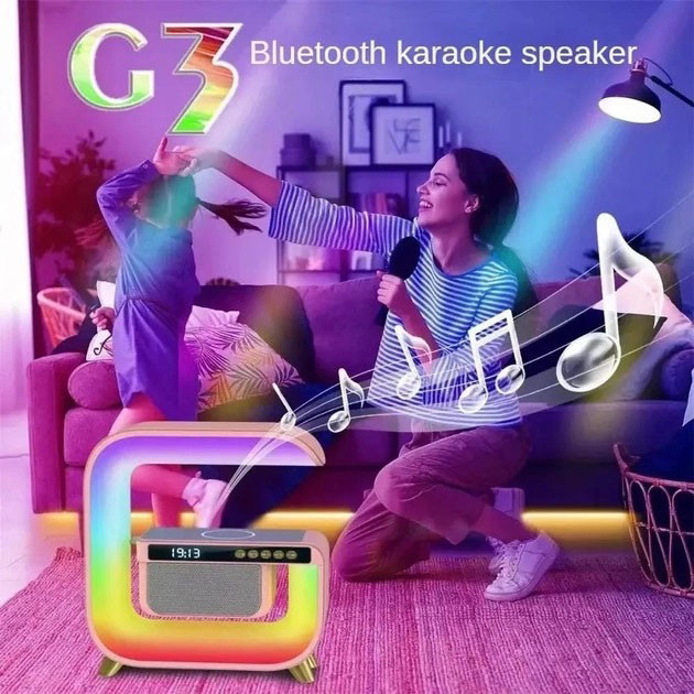 Нічник багатофункціональний і бездротовою зарядкою RGB G3, Нічник з функцією будильника DE-59 Львів - фото 8