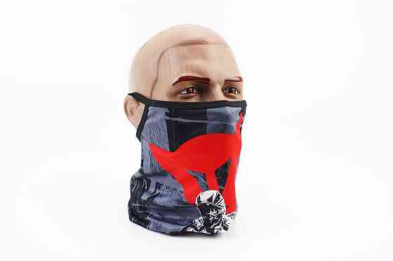 Маска обличчя пилозахисна "MOTOCROSS", з чорним малюнком, GE-80 Киев