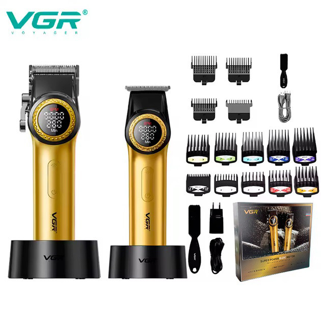 Хороший бездротовий тример VGR 2 в 1 V-001 V-977 GOLD, Тример для складної стрижки волосся EJ-96 Івано-Франківськ - фото 8
