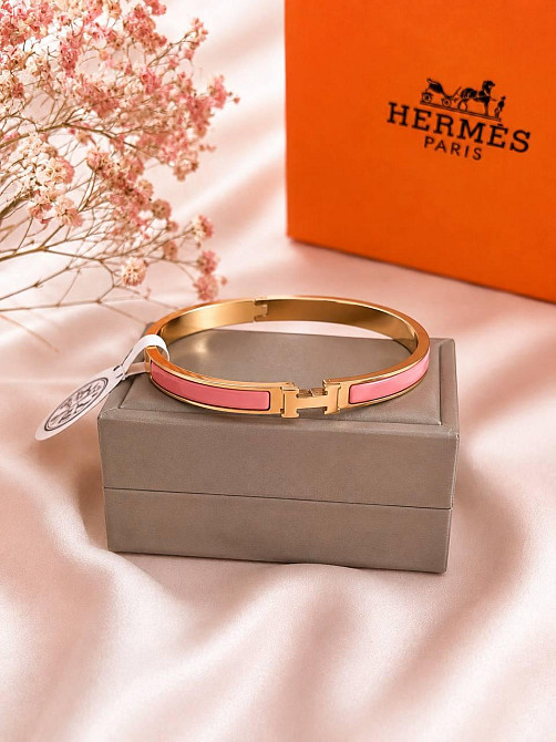 Браслет Hermes нежный розовый цвет / в позолоте 18К Одесса - изображение 11