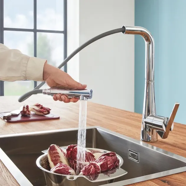 Змішувач для кухні з висувним виливом Grohe Zedra 32553002 Київ - фото 7