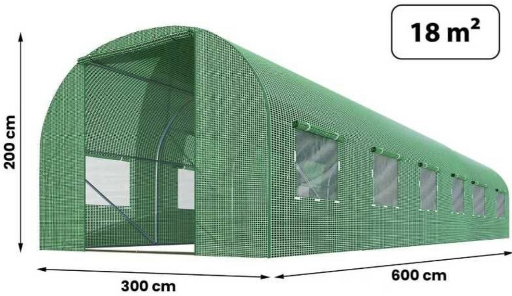 Усиленная садовая теплица парник Plonos 18м2 Green 6х3м (4918-В) Харьков - изображение 2