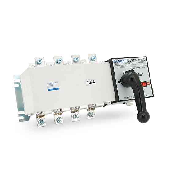 Автомат введення резерву (АВР) чотириполюсний GCQ4P200A , 220V/200A, Здатність, що вимикає KA: 6, Гвинтова фіксація, 360*177*165мм Київ