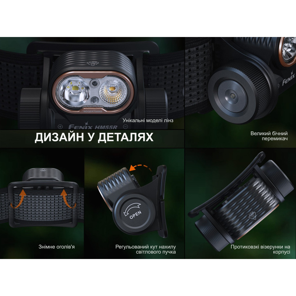 Ліхтар налобний Fenix HM55R, чорний Київ - фото 15