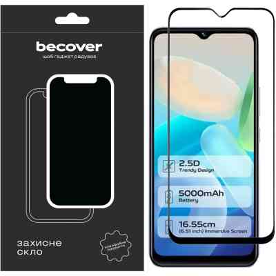 Стекло защитное BeCover Vivo Y02/Y02A Black (709275) Винница