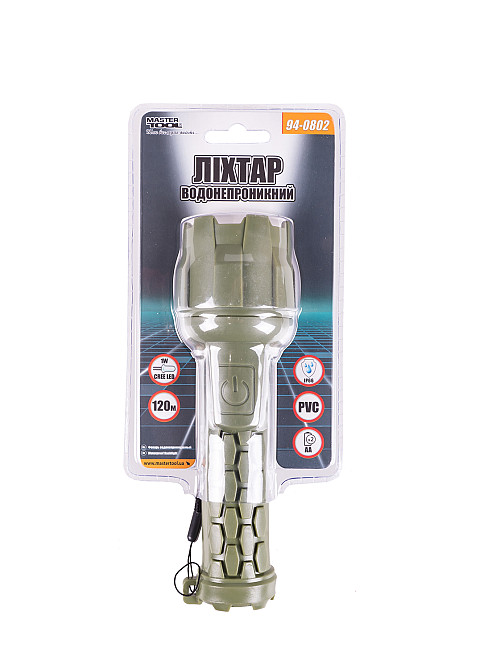 MASTERTOOL Ліхтар водонепроникний MASTERTOOL 180х55 мм CREE LED IP66 2xAA PP+PVC 94-0802 Коломия - фото 6