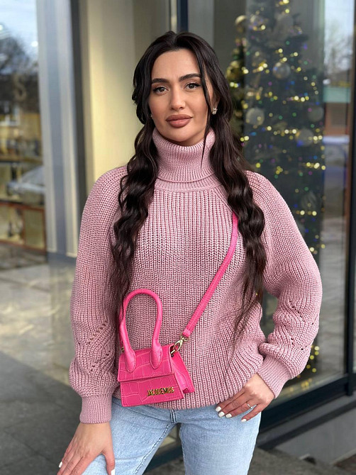 Женский вязаный свитер с высокой горловиной. 42-54р Киев - изображение 8