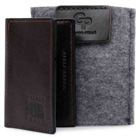 Шкіряна візитниця GRANDE PELLE 11531 Коричневий Київ