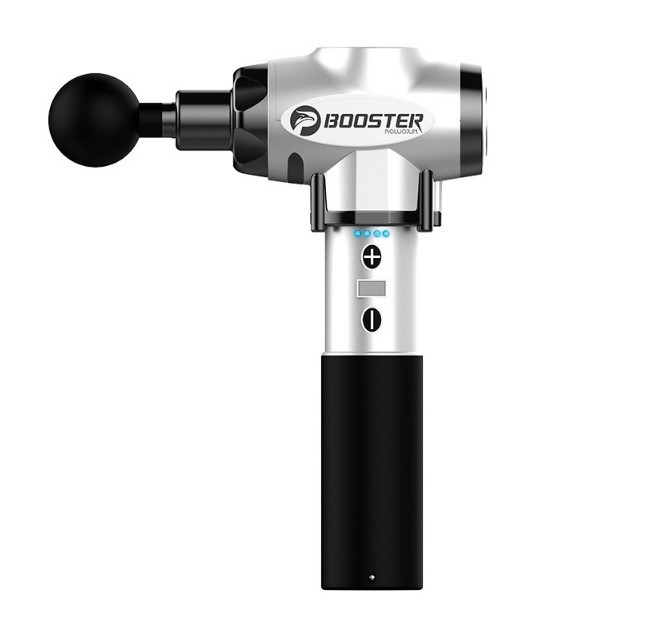 Перкусійний м'язовий ударний масажер Booster Е тригерних точок Сріблястий Київ - фото 1