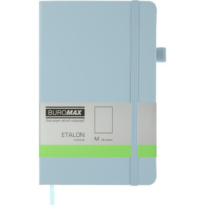 Книга записная Buromax Etalon 125x195 мм 96 листов без линовки обложка из искусственной кожи Голубая (BM.291060-14) Винница - изображение 1