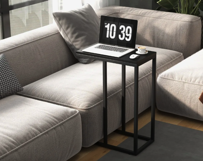 Журнальный приставной столик в стиле Loft черный современный дизайн для гостиной и спальни Costway Vittsjo Киев - изображение 8