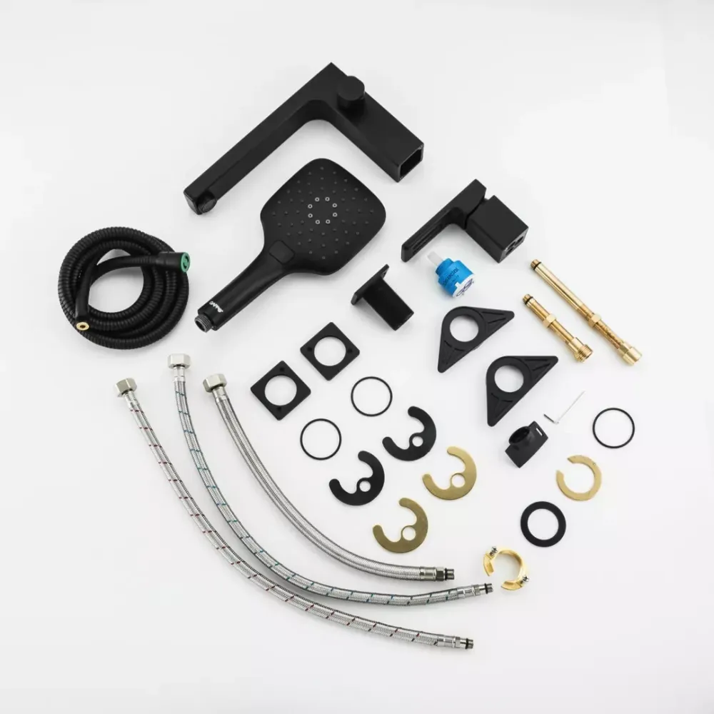 Смеситель на борт ванны GAPPO G1117-6 черный Киев - изображение 8