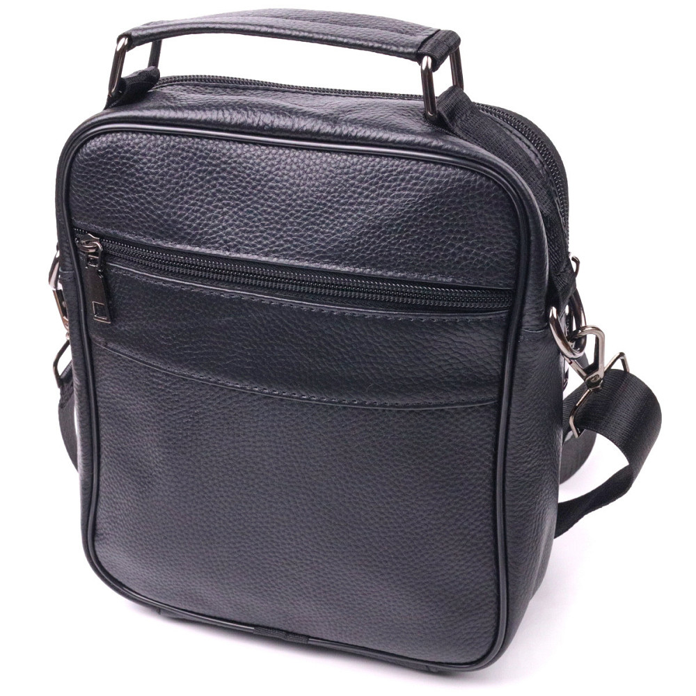 Качественная мужская сумка из натуральной кожи 21278 Vintage Черная Киев - изображение 10