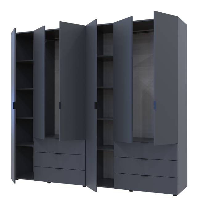 Комплект шаф для одягу Doros Гелар (2 шт.) 232,4х49,5х203,4 см Графіт (DRS-011120) Дніпро - фото 3