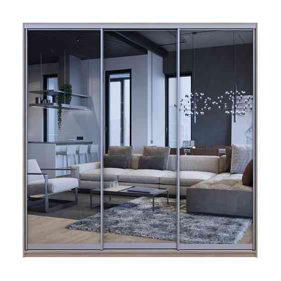 Шафа-купе трьохдверна Doros Сіті Лайт 225х60х225 см Дуб сонома/3 Дзеркала (DRS-011096) Дніпро