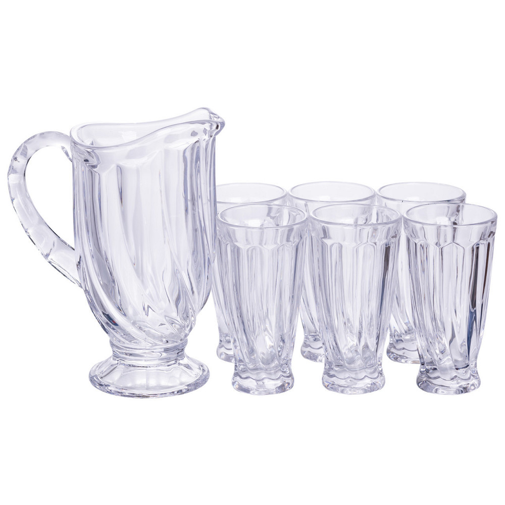 Кувшин 1 л с 6 стаканами для напитков Прозрачный Киев - изображение 1