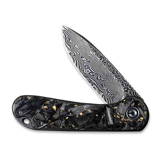 Ніж складаний кишеньковий Civivi Elementum, (7.5 см) Damascus / Carbon Fiber сірий Київ