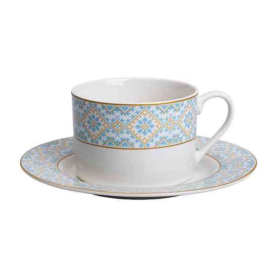 Чашка порцелянова з орнаментом 250 мл, біла HP-7-741 Коломия