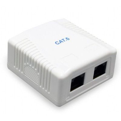 Комп'ютерна розетка Cablexpert RJ45x2 UTP, cat.6 (NCAC-2U6-01) Вінниця - фото 1