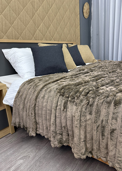 Плед-покривало смужка Шарпей 210х220 см (+-10см) Мокко (87-202) Київ - фото 2