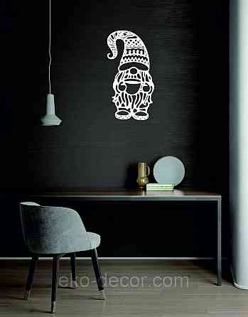 Декоративное настенное Панно «Гном», Декор на стену 90*47 см, Белый Киев