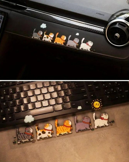 Водонепроницаемая виниловая наклейка с 5 котами — для авто, ноутбука, стекла. Киев - изображение 3