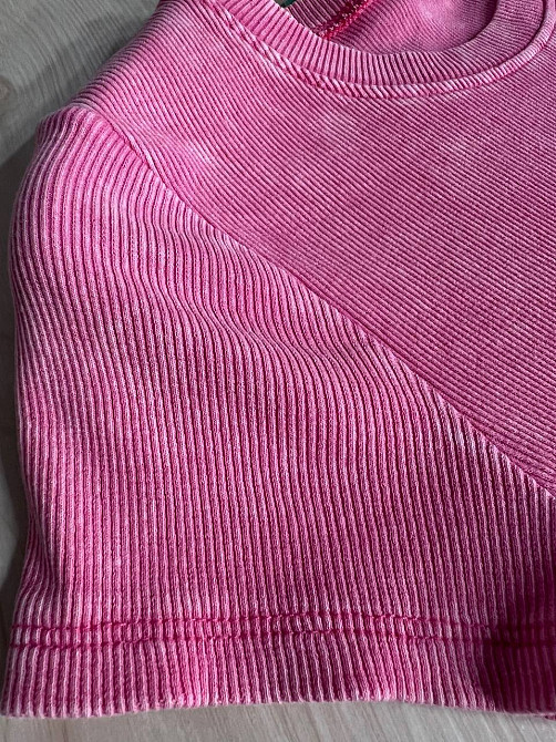 Платье женское MMC 240032 средней длины футболкой вареное тай-дай в рубчик, розовый, one size Киев - изображение 7