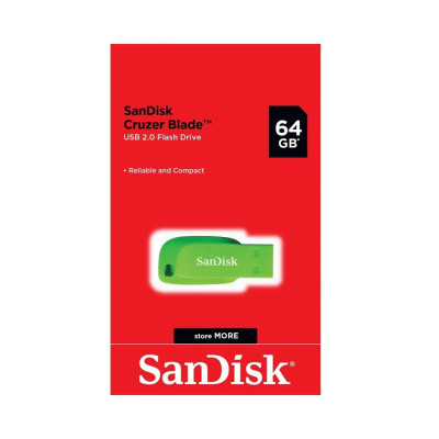 USB флеш накопичувач SanDisk 32GB Cruzer Blade Green USB 2.0 (SDCZ50C-032G-B35GE) Вінниця - фото 2