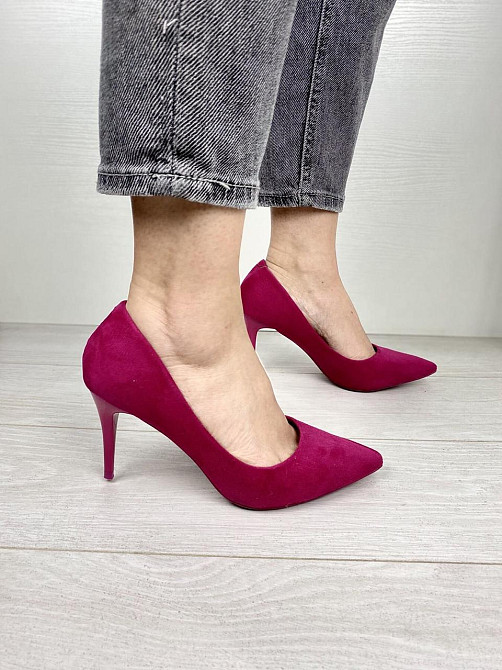 Comer Туфлі жіночі COMER малинові (весна-осінь, еко-замша) (2393) лише 38р. 37 Коломия - фото 1