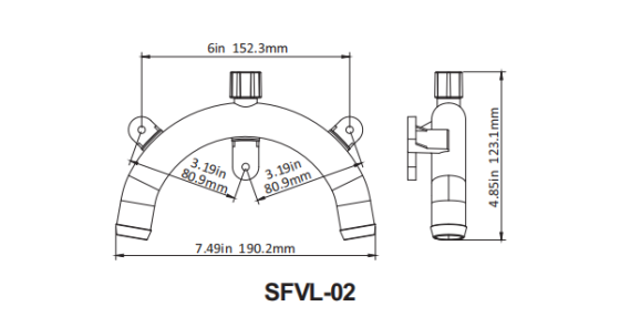Антисифонне коліно SEAFLO 25 мм (1") з вентиляційним клапаном — Захист від затоплення (SFVL-02) Київ