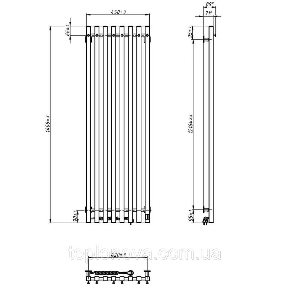 Полотенцесушитель электрический Navin Levante 450х1400 Sensor левый с Wi-FI, белый бархат Черновцы - изображение 7