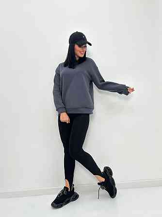 Жіночий теплий батник "Wear" Турція оптом | Норма і батал Графіт, 50-52 Київ