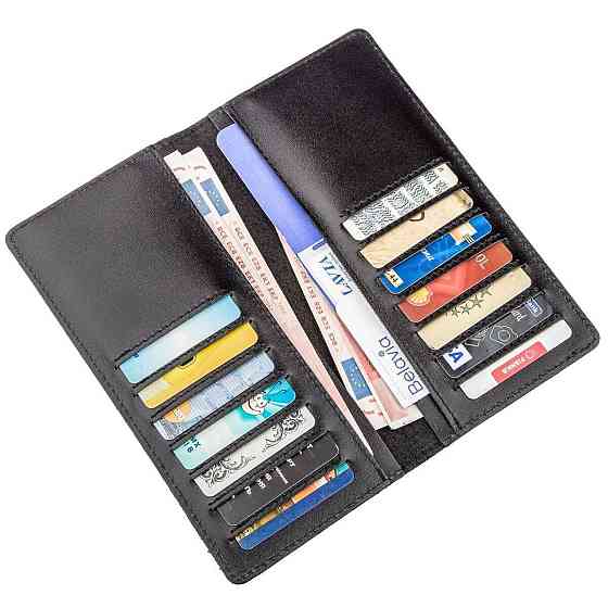 Вертикальное портмоне SHVIGEL 13991 Черное Киев