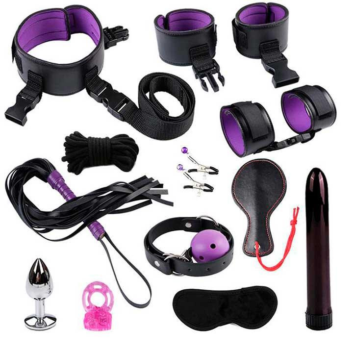 БДСМ бандажний набір з 12 предметів Фіолетовий — Садо-мазо Вінниця - фото 1