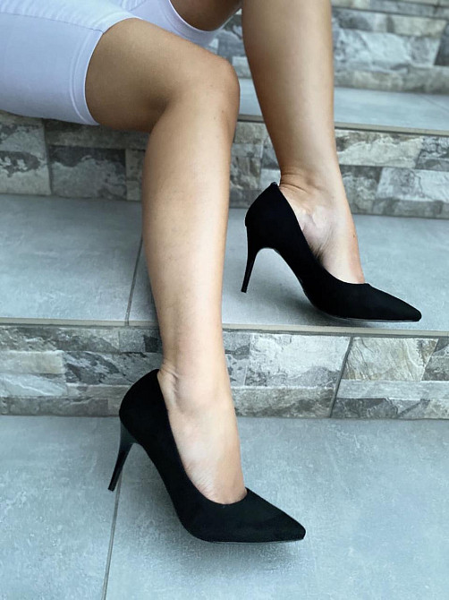 Comer Туфлі жіночі COMER чорні еко-замша висота каблука 8см розмір 39 ( ) Коломыя - изображение 1