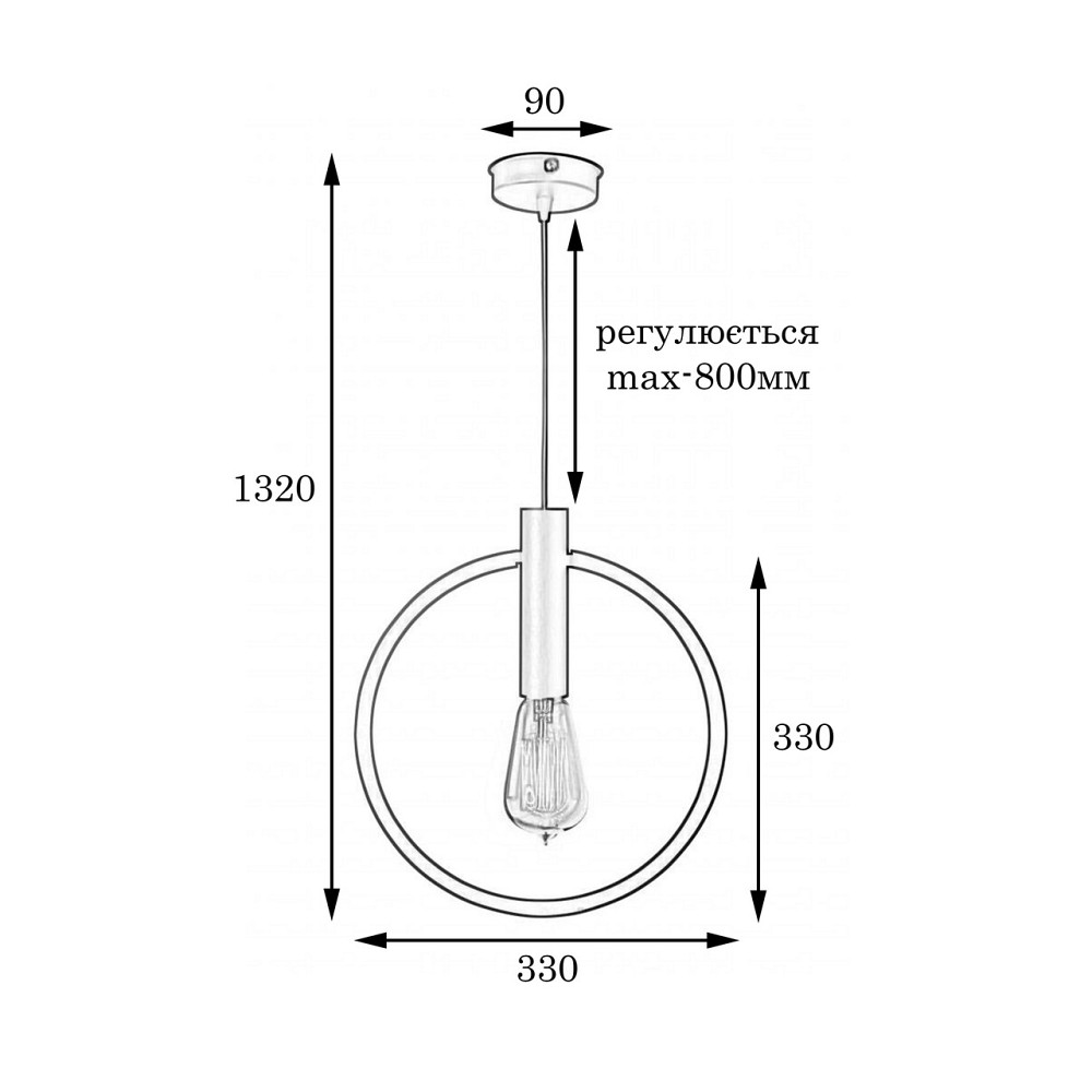 Світильник лофт підвісний Е27 Asket NL 3033 BK чорний Київ - фото 3