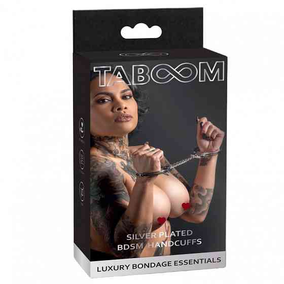 Наручники Taboom, металеві, срібні Sex Aura Київ