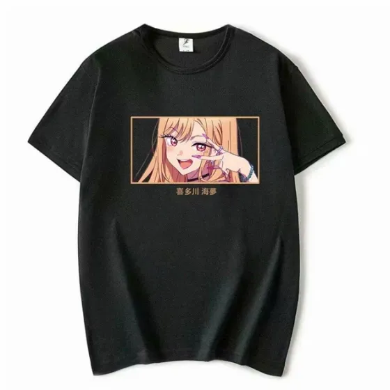 Футболка для мальчика с аниме принтом Фарфоровая куколка влюбилась оверсайз (рост от 165 до 180 ) Черный AnimeT1071m Днепр