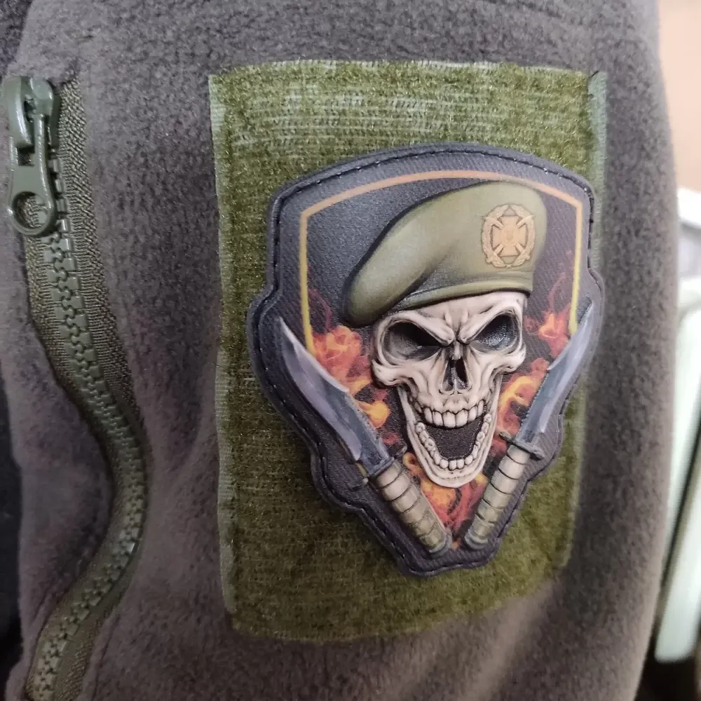 Патч / шеврон Череп у береті Сухопутні війська об'ємний Запоріжжя - фото 2