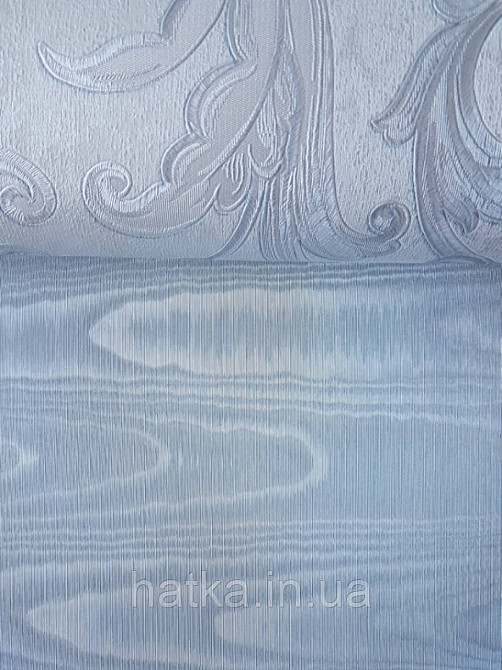 Шпалери вінілові на паперовій основі Sirpi Italian Silk 7 хвилясті смуги зріз дерева сині з сріблом Київ - фото 2