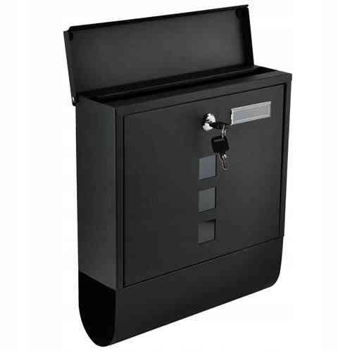 Почтовый ящик с тубусом для газет и листовок + 2 ключа Malatec (6244) Black Нововолынск