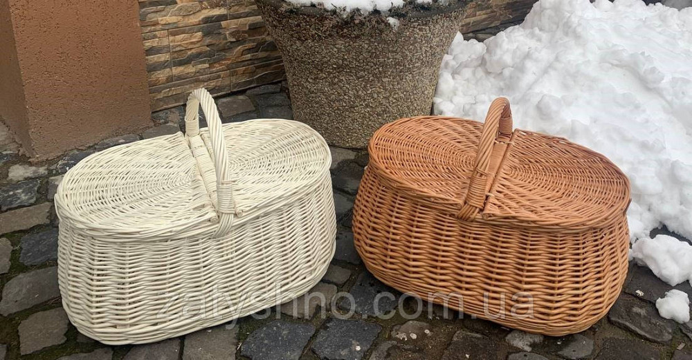 Корзина с крышкой, белая и коричневая Киев - изображение 4